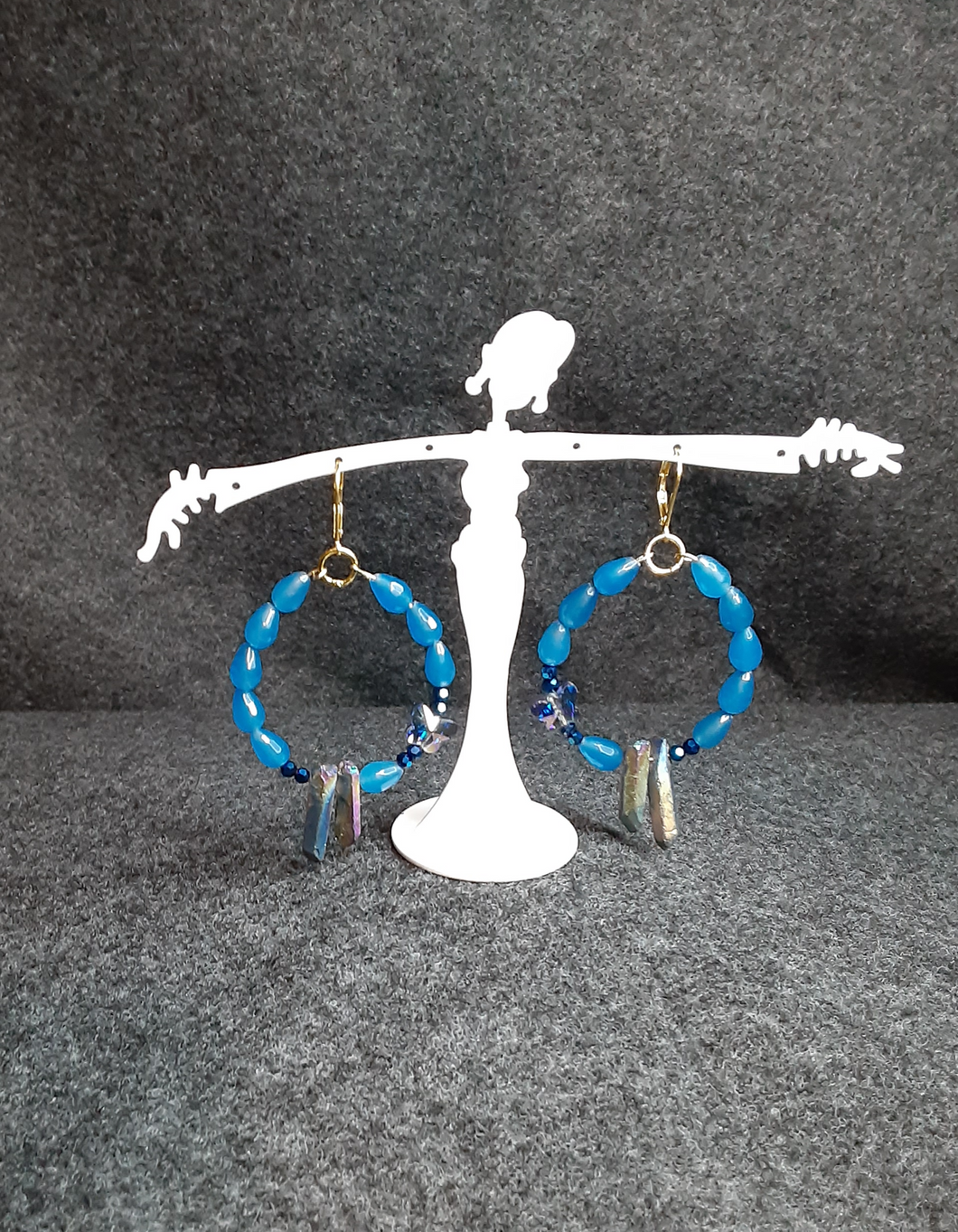 Blue butterfly earrings